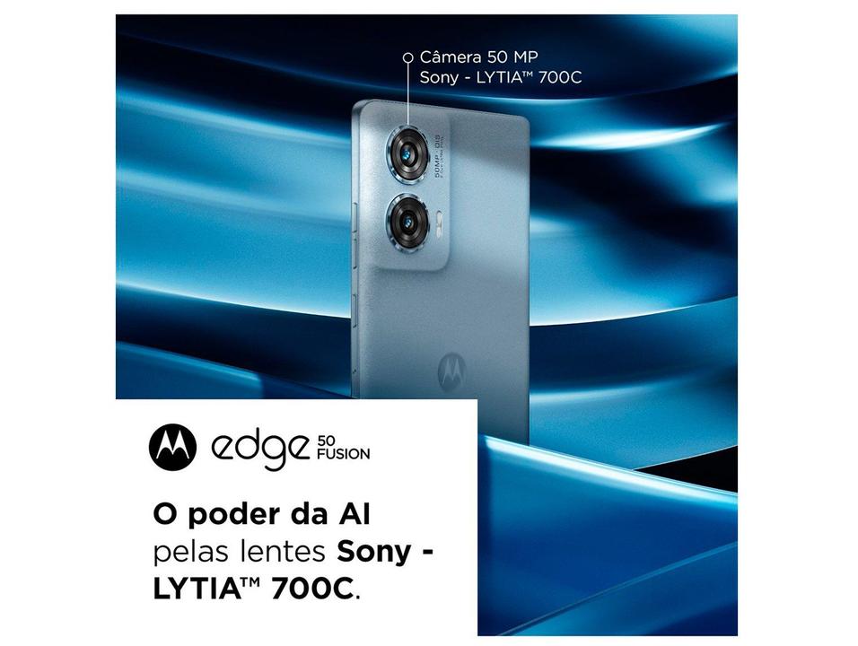Smartphone Motorola Edge 50 Fusion 256GB Blue Teal 5G 8GB RAM 6,7" Câmera Sony Dupla Selfie 32MP Dual Chip - 7
