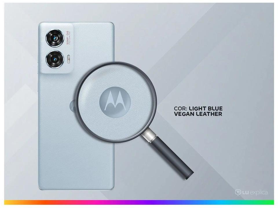 Smartphone Motorola Edge 50 Fusion 256GB Light Blue Vegan Leather 5G 8GB RAM 6,7" Câmera Sony Dupla Selfie 32MP Dual Chip - 2
