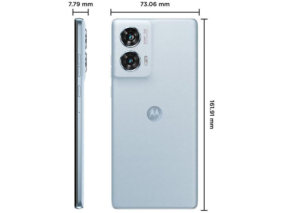 Smartphone Motorola Edge 50 Fusion 256GB Light Blue Vegan Leather 5G 8GB RAM 6,7" Câmera Sony Dupla Selfie 32MP Dual Chip - 10