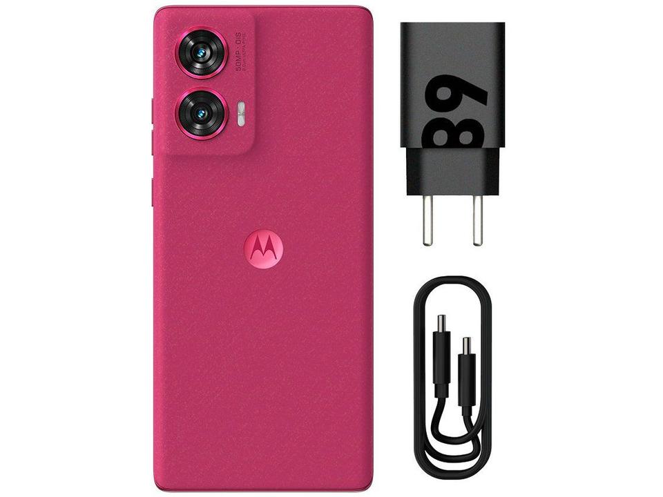 Smartphone Motorola Edge 50 Fusion 256GB Pink Vegan Suede 5G 16GB RAM 6,7" Câmera Sony Dupla Selfie 32MP Dual Chip - 9