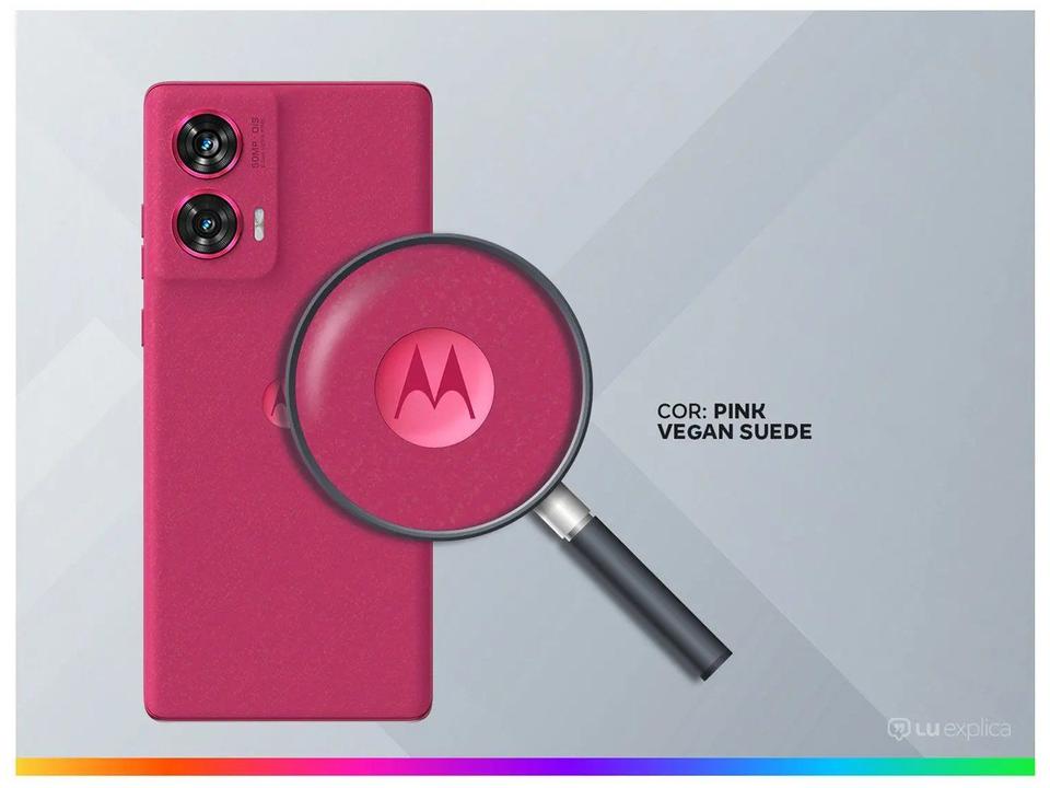 Smartphone Motorola Edge 50 Fusion 256GB Pink Vegan Suede 5G 16GB RAM 6,7" Câmera Sony Dupla Selfie 32MP Dual Chip - 2
