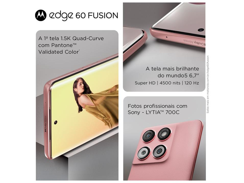 Smartphone Motorola Edge 60 Fusion 256GB 5G 24GB RAM Mocha Mousse 6,7" Câm. Dupla + Selfie 32MP - 4