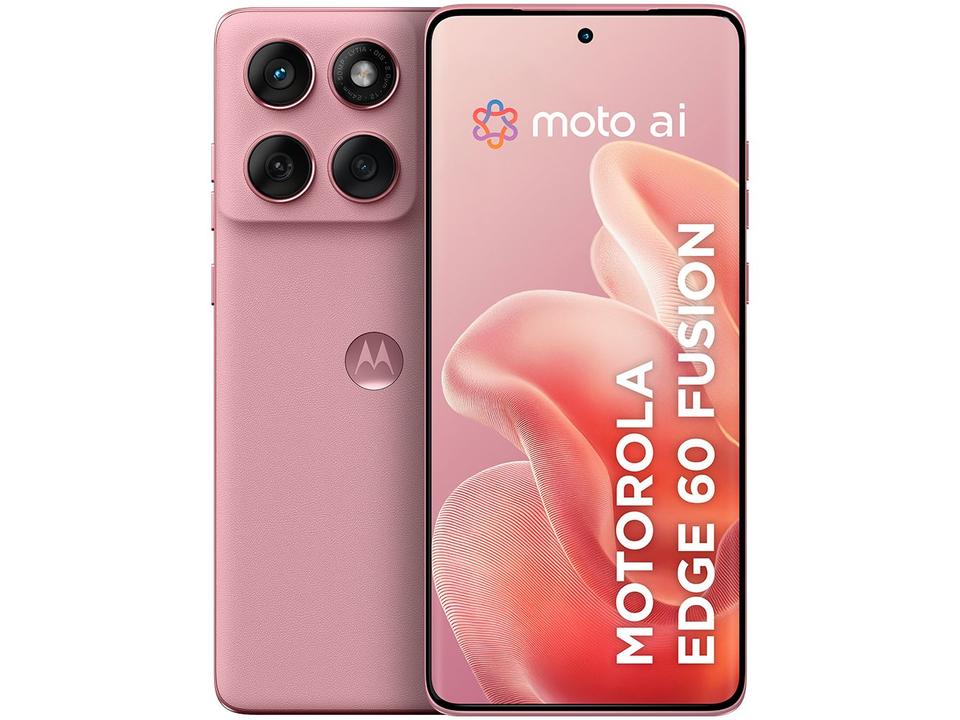 Smartphone Motorola Edge 60 Fusion 256GB Rosa 5G 8GB RAM 6,7" Câm. Dupla + Selfie 32MP - 4