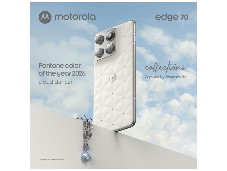 Smartphone Motorola Edge 70 5G Crystals by Swarovski 512GB 24GB (12GB RAM + 12GB RAM Boost) Ultrafino 3 Câmeras 50MP e Tela Extreme Amoled 120Hz - 4