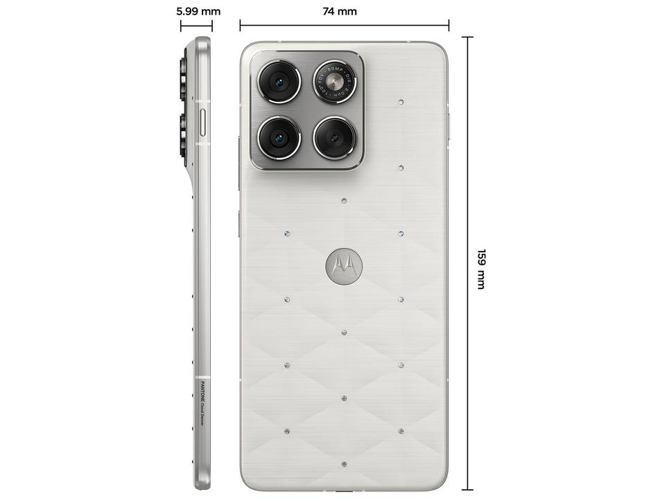 Smartphone Motorola Edge 70 5G Crystals by Swarovski 512GB 24GB (12GB RAM + 12GB RAM Boost) Ultrafino 3 Câmeras 50MP e Tela Extreme Amoled 120Hz - 10