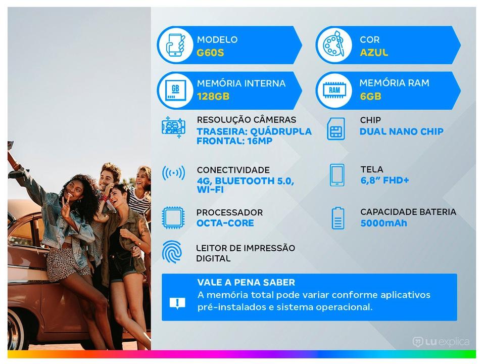 Smartphone Motorola G60s 128GB Azul 4G - 3