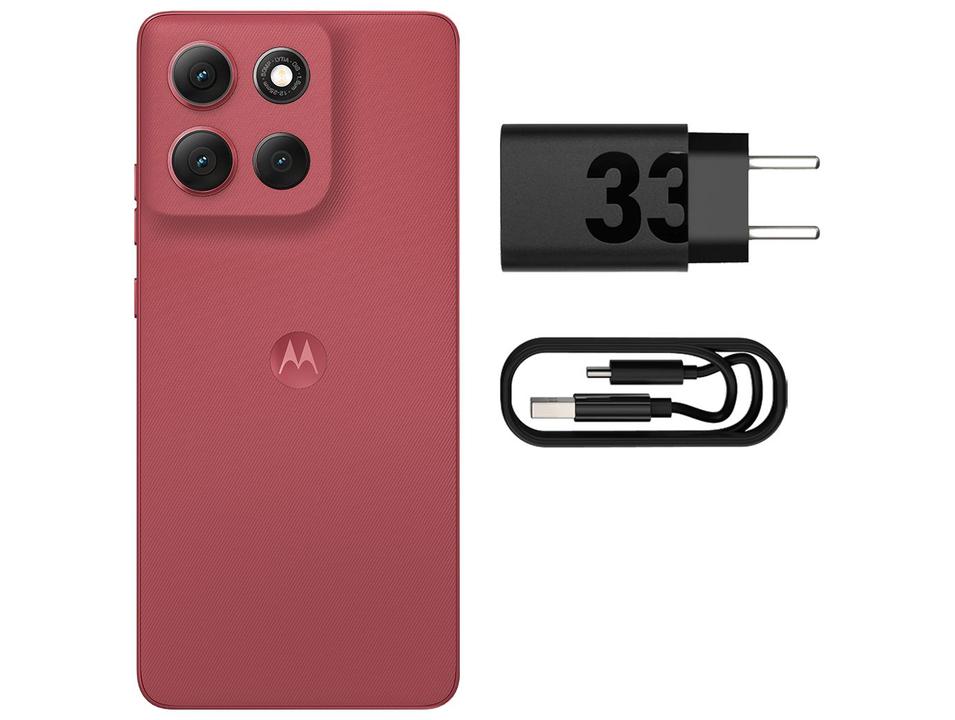 Smartphone Motorola G86 256GB Vermelho 5G 8GB+8GB RAM Boost Inteligente 6,7" Câm. Dupla + Selfie 32MP - 9