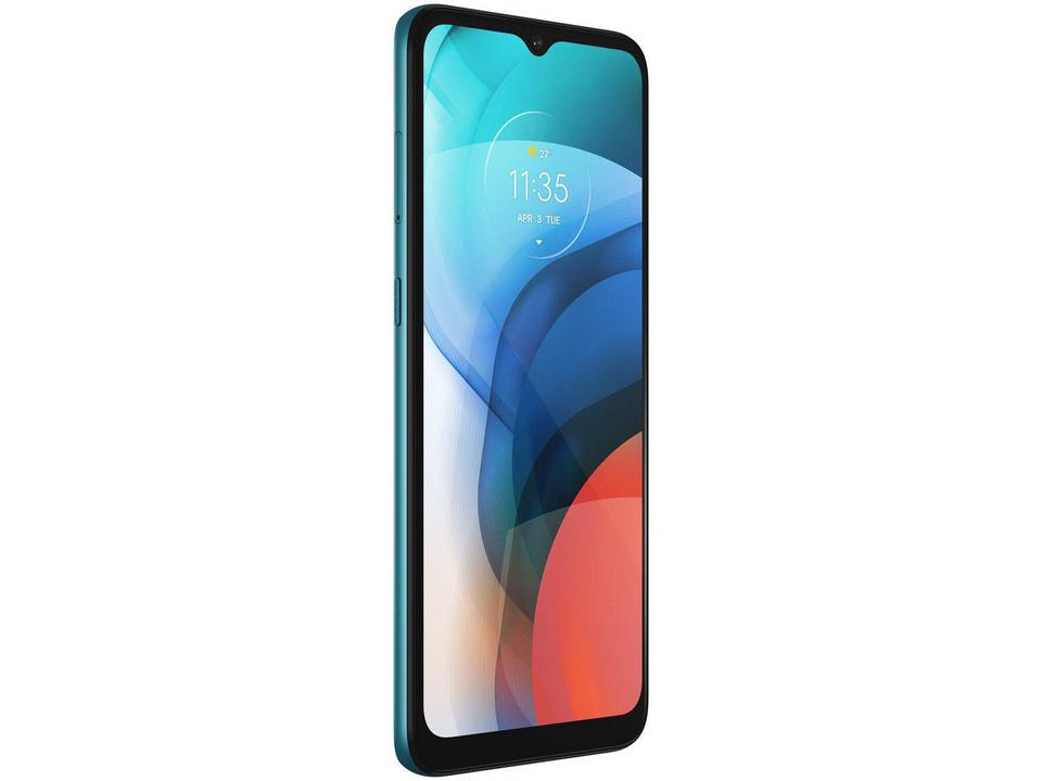 Smartphone Motorola Moto E7 32GB Aquamarine - 4G Octa-Core 2GB RAM 6,5” Câm. Dupla + Selfie 5MP - 6