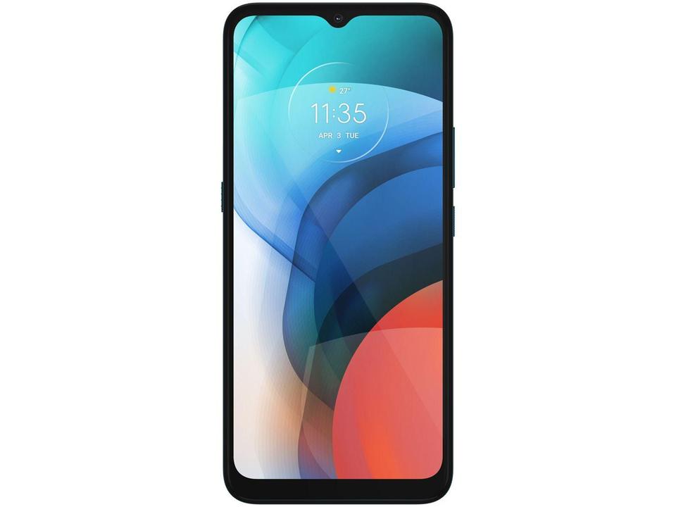 Smartphone Motorola Moto E7 32GB Aquamarine - 4G Octa-Core 2GB RAM 6,5” Câm. Dupla + Selfie 5MP - 5
