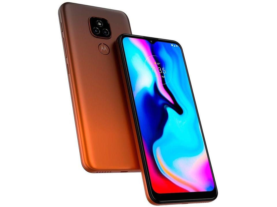 Smartphone Motorola Moto E7 Plus 64GB Bronze Âmbar - 4G Octa-Core 4GB RAM 6,5” Câm. Dupla + Selfie 8M - 15