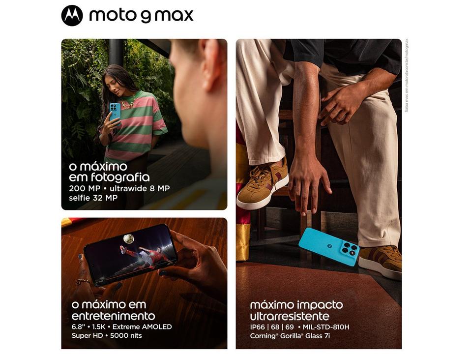 Smartphone Motorola Moto G Max 256GB 5G 8GB RAM 16GB RAM Boost Inteligente Grafite 6,8" Câm. Dupla 200MP+8MP Selfie 32MP - 1