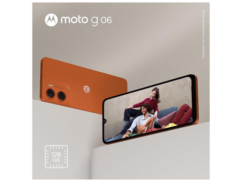 Smartphone Motorola Moto g06 128GB 4GB Ram Laranja 6,9" Câm. 50MP + Selfie 8MP - 5