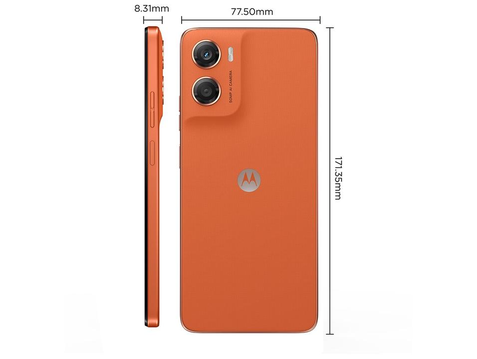Smartphone Motorola Moto g06 128GB 4GB Ram Laranja 6,9" Câm. 50MP + Selfie 8MP - 10