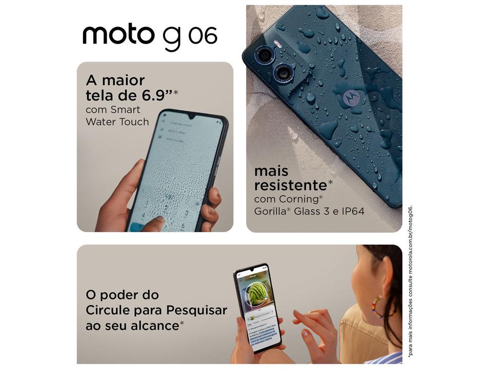 Smartphone Motorola Moto g06 256GB 4GB Ram Verde 6,9" Câm. 50MP + Selfie 8MP - 4