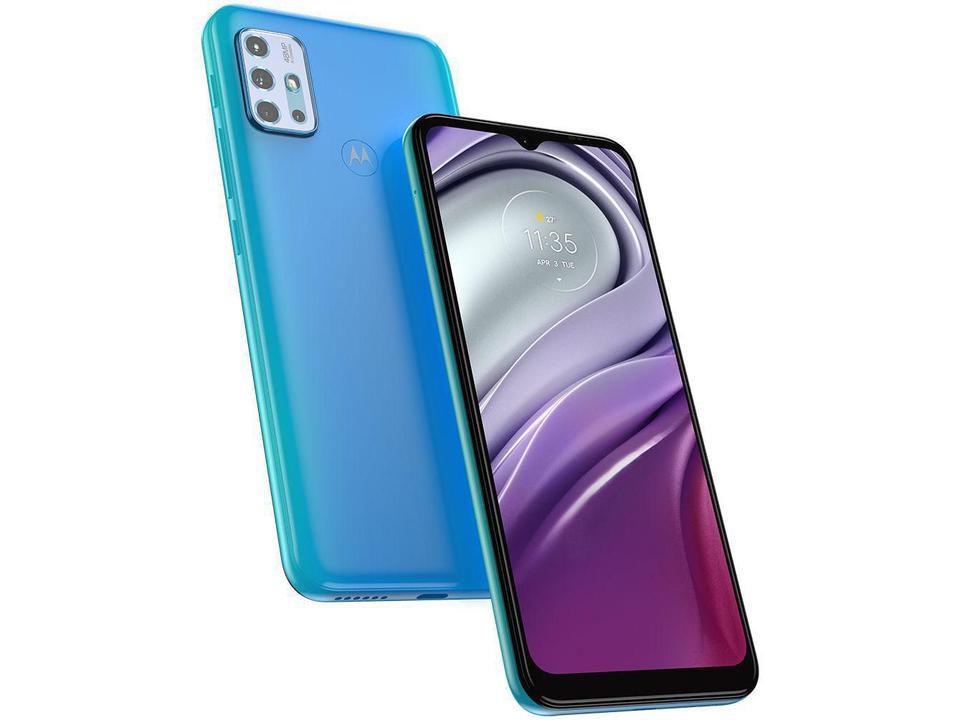 Smartphone Motorola Moto G20 128GB Azul 4G 4GB RAM Tela 6,5” Câm. Quadrupla + Câm Selfie 13MP - 14
