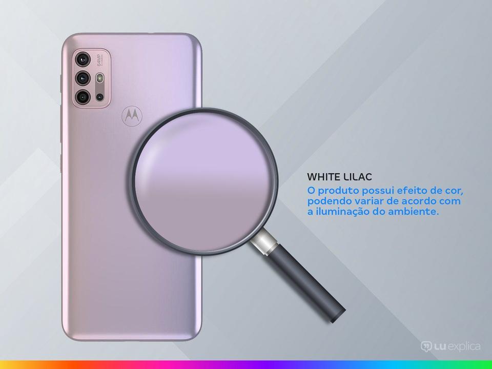 Smartphone Motorola Moto G30 128GB White Lilac 4G - 4GB RAM Tela 6,5” Câm. Quádrupla + Selfie 13M - 2