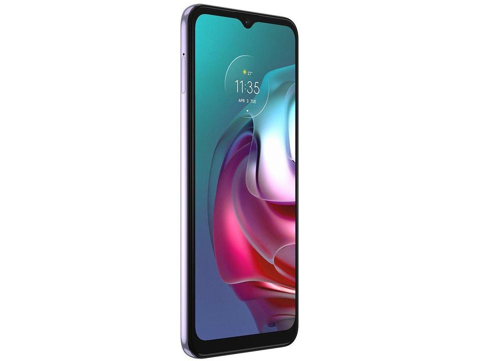 Smartphone Motorola Moto G30 128GB White Lilac 4G - 4GB RAM Tela 6,5” Câm. Quádrupla + Selfie 13M - 5