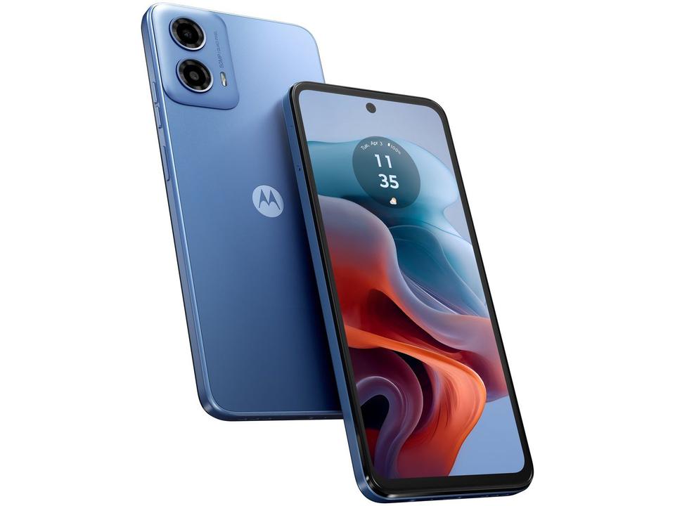 Smartphone Motorola Moto G34 128GB Azul 5G 4GB + 4GB RAM Boost 6,5" Câm. Dupla + Selfie 16MP Dual Chip - 17