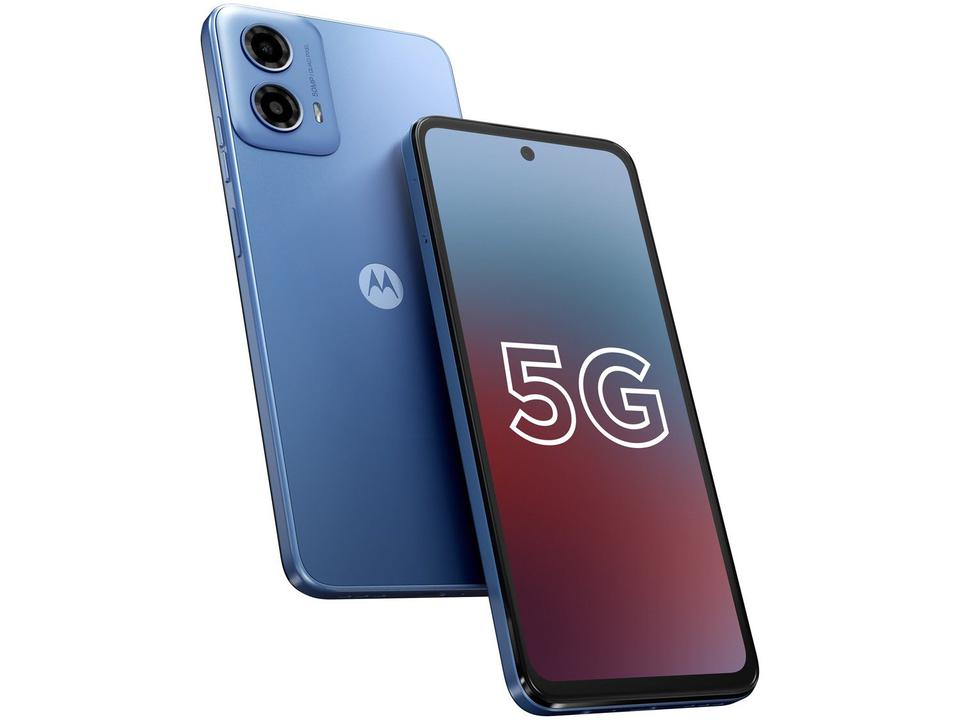 Smartphone Motorola Moto G34 128GB Azul 5G 4GB + 4GB RAM Boost 6,5" Câm. Dupla + Selfie 16MP Dual Chip - 16