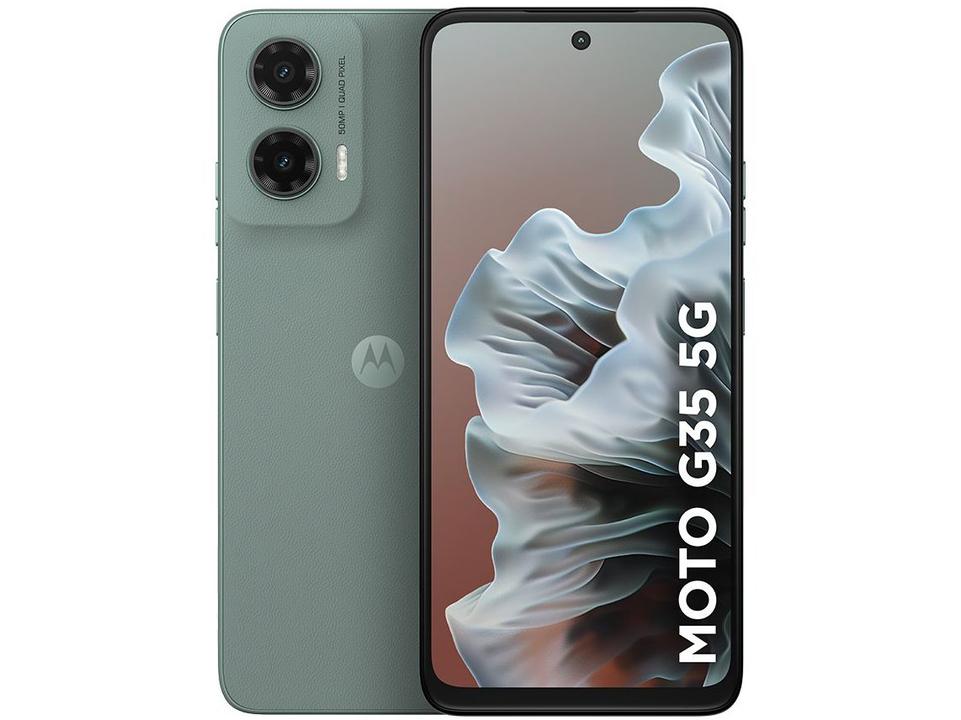 Smartphone Motorola Moto G35 256GB Cinza 5G 4GB RAM+8GB Ram Boost 5G 6,7" Câm. Dupla + Selfie 16MP - 6