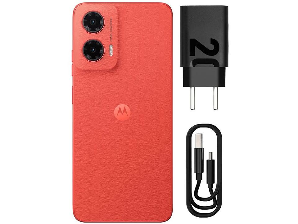 Smartphone Motorola Moto G35 256GB Coral 5G 4GB RAM+8GB Ram Boost 5G 6,7" Câm. Dupla + Selfie 16MP - 10