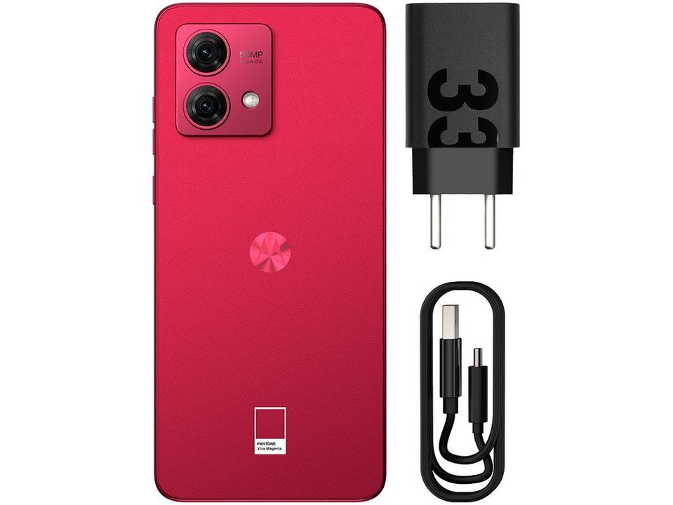 Smartphone Motorola Moto G84 256GB Magenta 5G Snapdragon 695 8GB RAM 6,55" Câm. Dupla + Selfie 16MP Dual Chip - 8