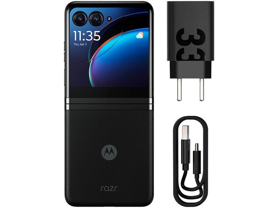 Smartphone Motorola Razr 40 Ultra 256GB Preto 5G Snapdragon Octa-Core 4GB RAM 6,9" Câm. Dupla + Selfie 32MP - 8