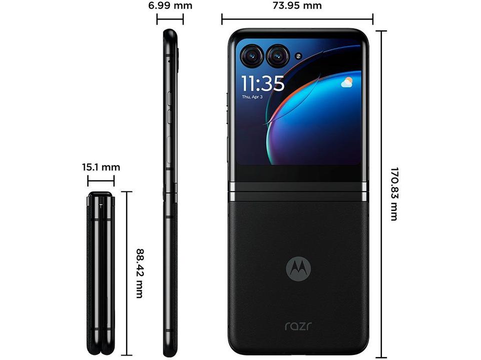 Smartphone Motorola Razr 40 Ultra 256GB Preto 5G Snapdragon Octa-Core 4GB RAM 6,9" Câm. Dupla + Selfie 32MP - 9