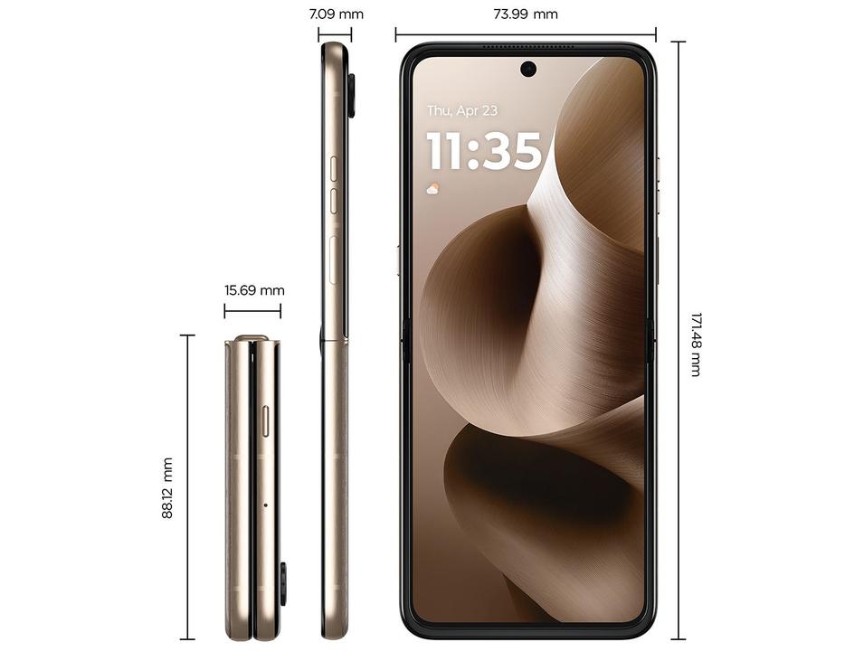 Smartphone Motorola Razr 60 Ultra 1TB Madeira 5G 32GB RAM 7" Câm. Dupla + Selfie 50MP - 9