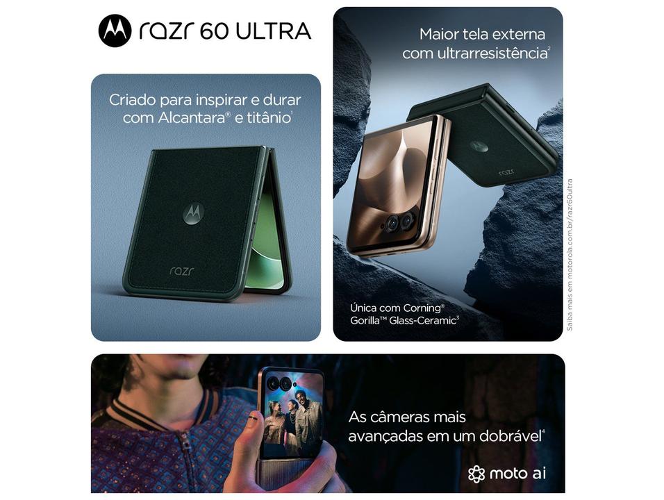 Smartphone Motorola Razr 60 Ultra 1TB Madeira 5G 32GB RAM 7" Câm. Dupla + Selfie 50MP - 3