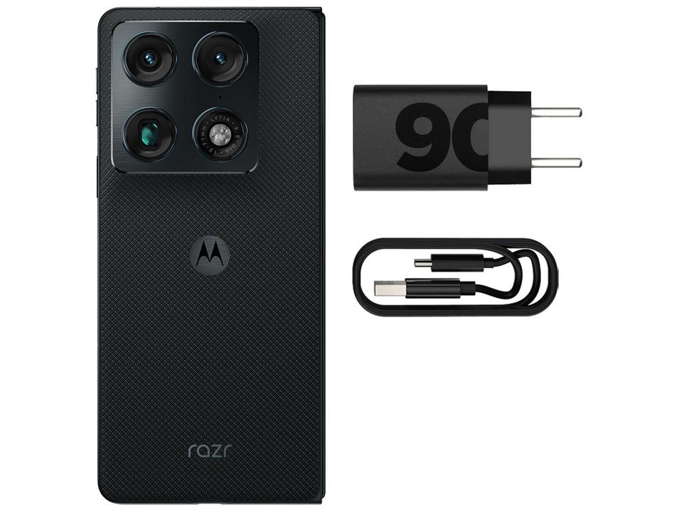 Smartphone Motorola Razr Fold 1TB 5G 16GB RAM + 16GB RAM Boost Inteligente Preto Tela 6,6" e 8,1" Câm. Tripla Selfie de 20MP e 32MP - 6