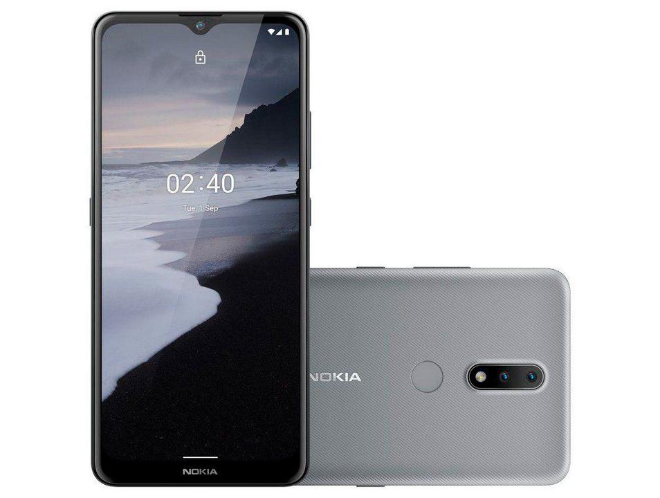 Smartphone Nokia 2.4 64GB Cinza 4G 3GB RAM 6,5” Câm. Dupla + Selfie 5MP com Pacote Offic - 12