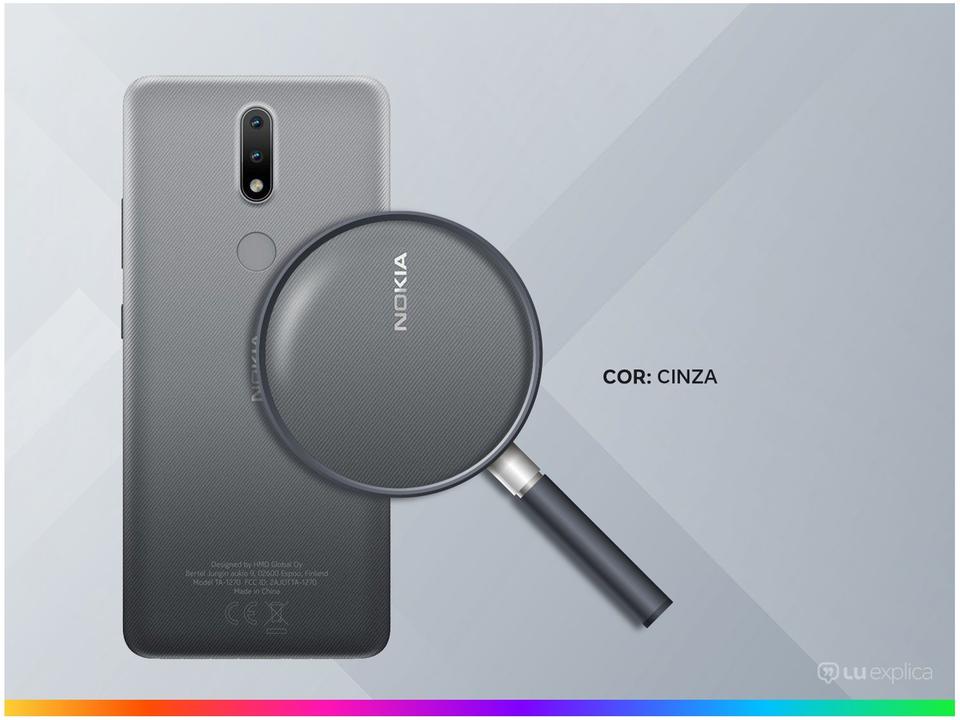 Smartphone Nokia 2.4 64GB Cinza 4G 3GB RAM 6,5” Câm. Dupla + Selfie 5MP com Pacote Office - 2