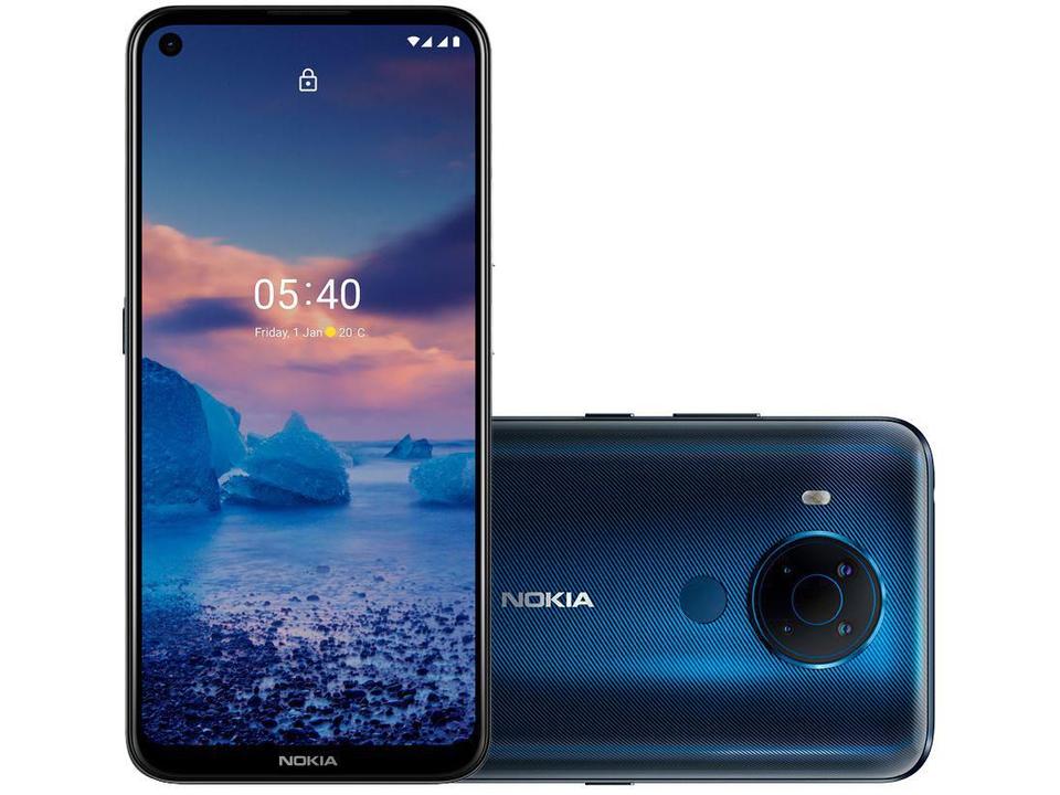 Smartphone Nokia 5.4 128GB Azul 4G 4GB RAM 6,39” Câm. Quádrupla + Selfie 16MP com Pacote Office - 9