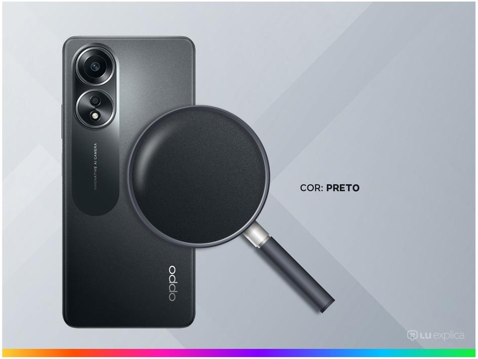 Smartphone OPPO A58 256GB Preto 4G 8GB + 8GB (RAM+) 6,72" Câm. 50MP + Selfie 8MP Dual Chip - 2