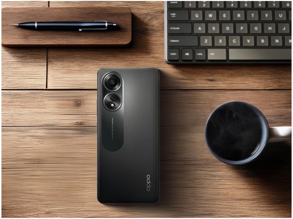 Smartphone OPPO A58 256GB Preto 4G 8GB + 8GB (RAM+) 6,72" Câm. 50MP + Selfie 8MP Dual Chip - 4