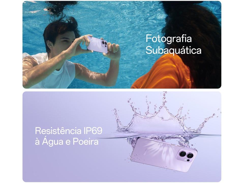 Smartphone OPPO Reno13 F 256GB Lavanda 5G 12GB RAM 6,67" Câm. Tripla + Selfie 32MP - 3