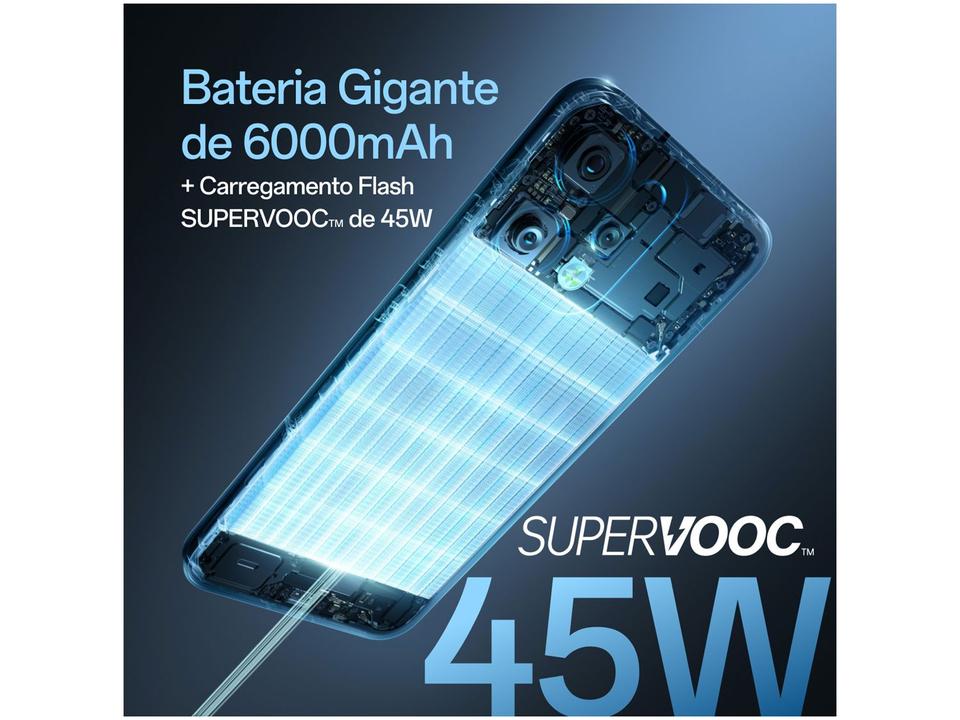 Smartphone OPPO Reno14 F 256GB 5G 12GB RAM Azul Cintilante 6,57" Câm. Tripla + Selfie 32MP - 2