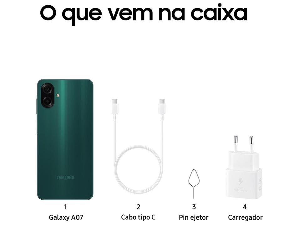 Smartphone Samsung A07 128GB Verde 4GB RAM Tela 6,7" Câm. Dupla + Selfie 8MP - 9
