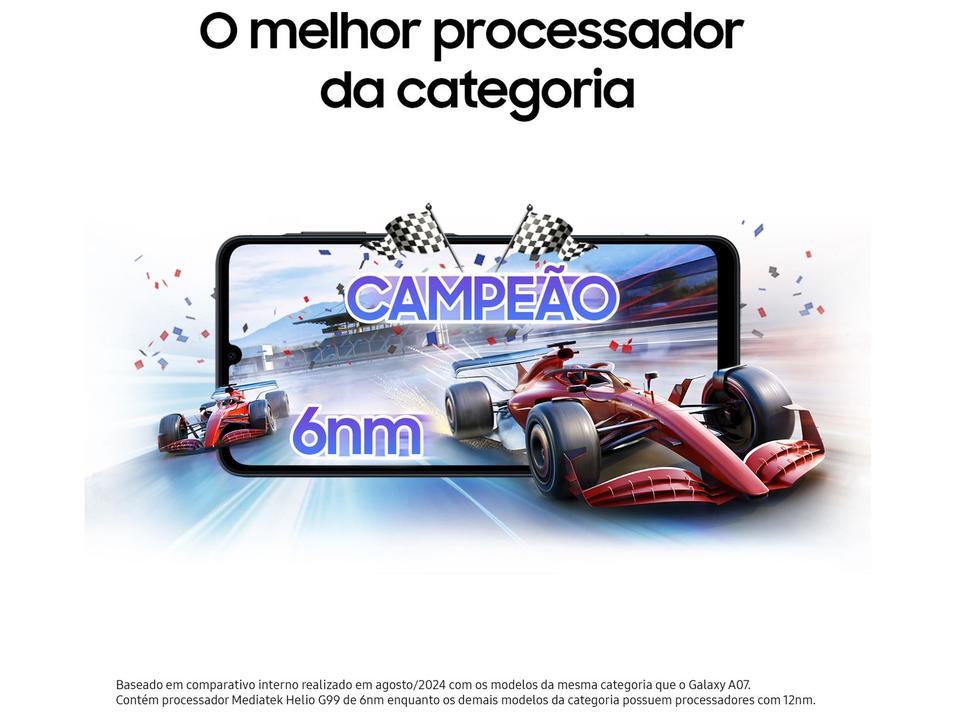 Smartphone Samsung A07 256GB Preto 8GB RAM Tela 6,7" Câm. Dupla + Selfie 8MP - 2
