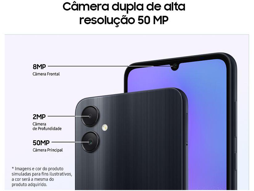 Smartphone Samsung Galaxy A05 128GB Preto 4G Octa-Core 4GB RAM 6,7” Câm. Dupla + Selfie 8MP - 8