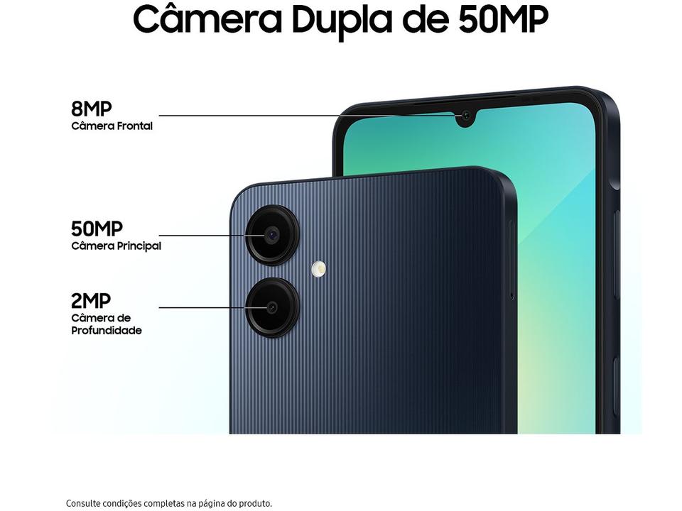 Smartphone Samsung Galaxy A06 128GB 4GB RAM Branco 6,7" Câm. Dupla + Selfie 8MP - 6