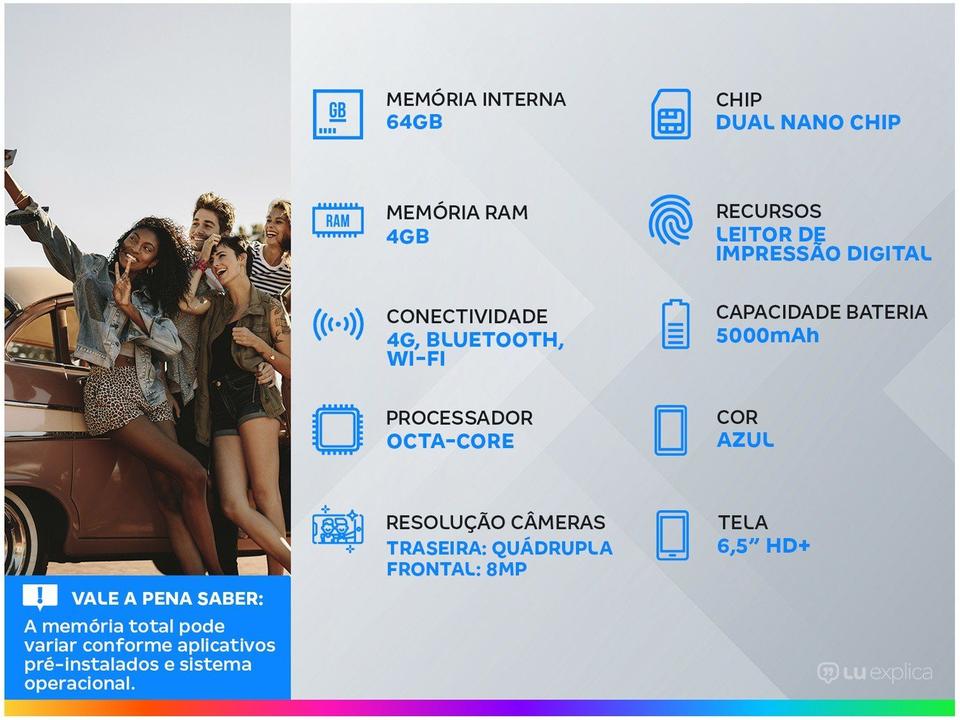 Smartphone Samsung Galaxy A12 64GB Azul 4GB RAM 6,5" Câm. Quádrupla + Selfie 8MP Dual Chip - 1