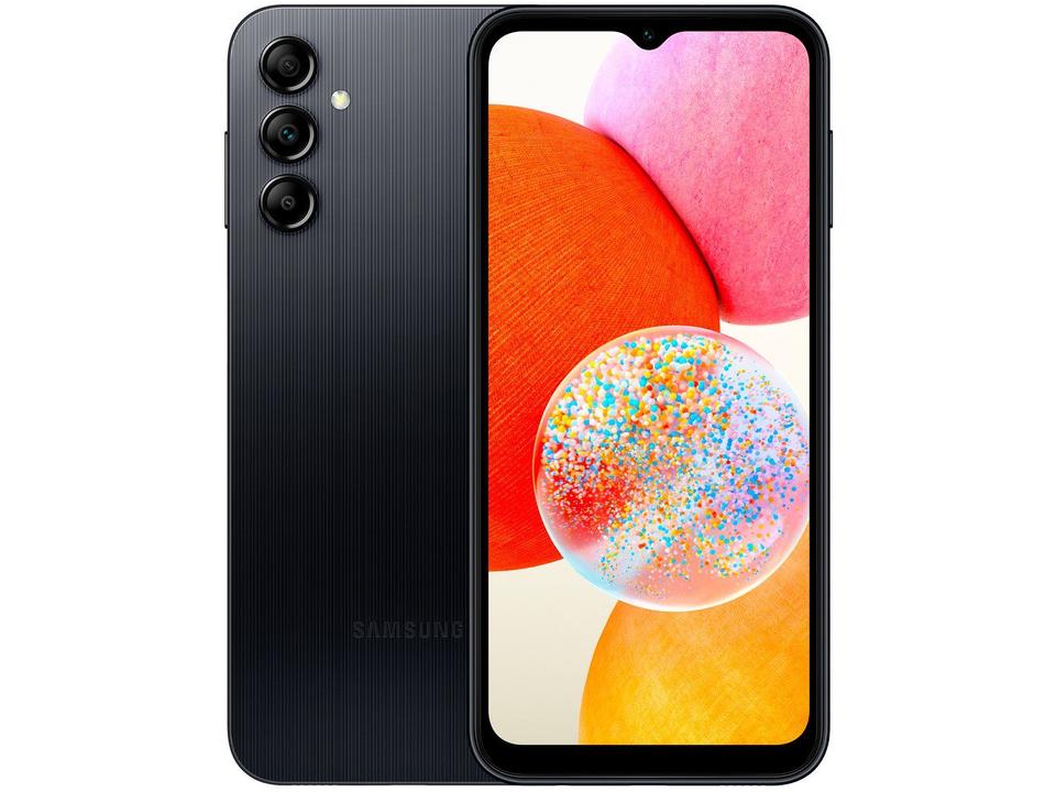 Smartphone Samsung Galaxy A14 128GB Preto 4G Octa-Core 4GB RAM 6,6" Câm. Tripla + Selfie 13MP Dual Chip - 12