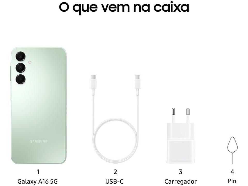 Smartphone Samsung Galaxy A16 128GB Verde Claro 4GB RAM 6,7" FHD+ Câm Tripla de até 50MP + Selfie 13MP Bateria 5000mAh - 10