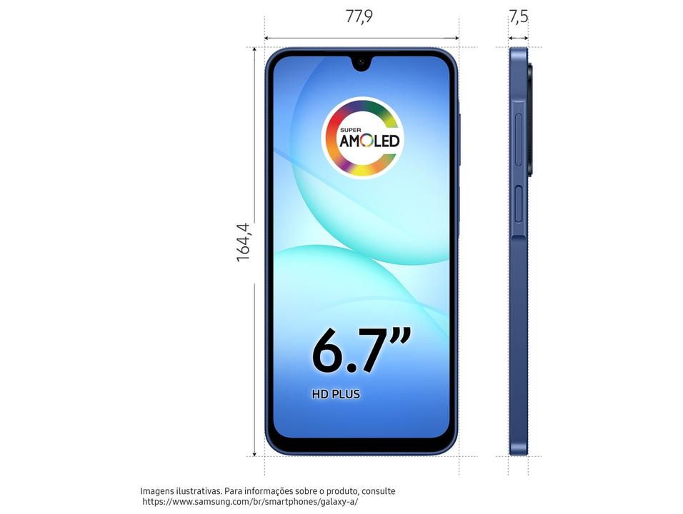 Smartphone Samsung Galaxy A17 256GB 5G 8GB RAM Azul 6,7" Câm. Tripla + Selfie 13MP - 10