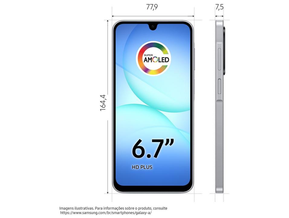 Smartphone Samsung Galaxy A17 256GB 5G 8GB RAM Cinza 6,7" Câm. Tripla + Selfie 13MP - 10