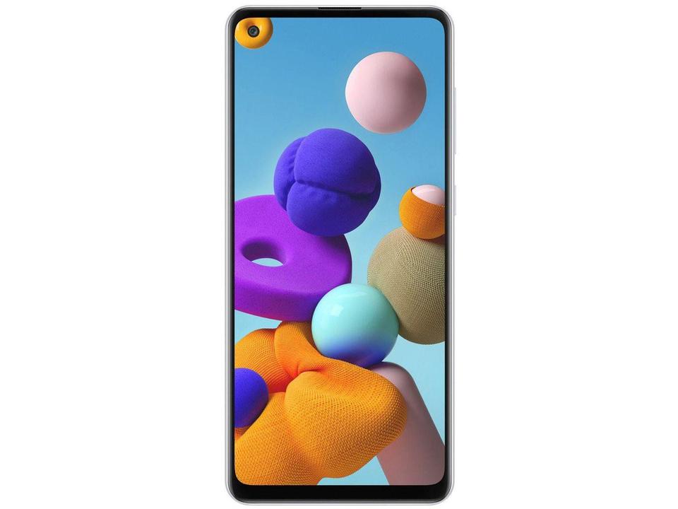 Smartphone Samsung Galaxy A21s 64GB Branco 4G - 4GB RAM 6,5” Câm. Quádrupla + Selfie 13M - 4