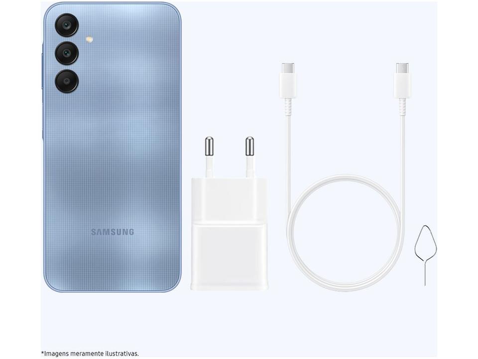 Smartphone Samsung Galaxy A25 6,5" 256GB Azul Escuro 5G 8GB RAM Câm Tripla 50MP + Selfie 13MP Bateria 5000mAh Dual Chip - 6