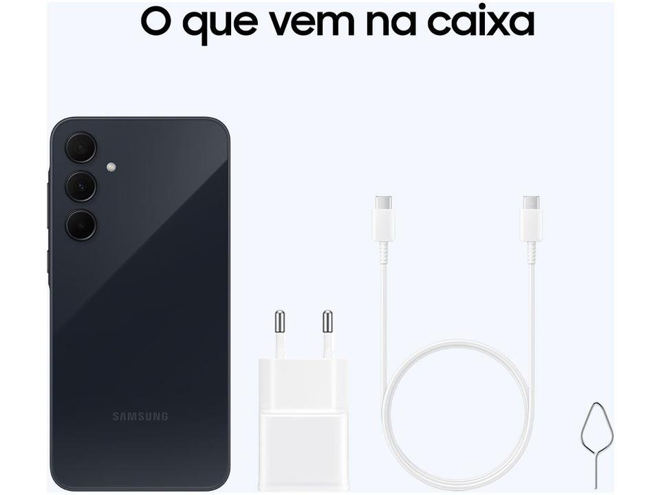 Smartphone Samsung Galaxy A35 128GB Azul Escuro 5G 6GB RAM 6,6" Câm. Tripla + Selfie 13MP Dual Chip - 14
